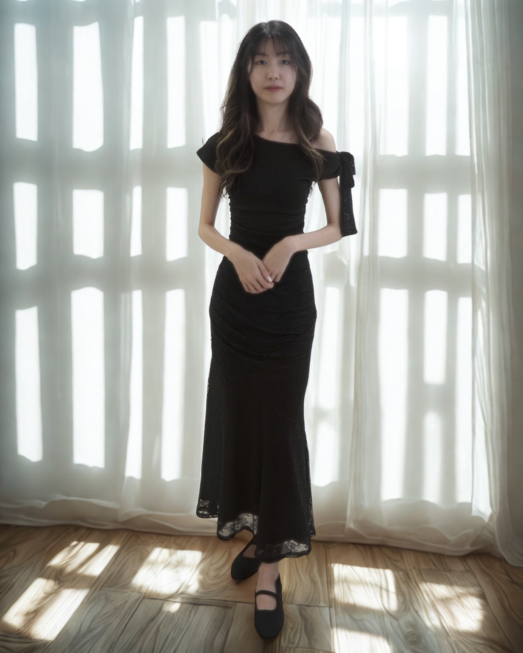 Laura Lace Mermaid Skirt Co-Ord (Black)