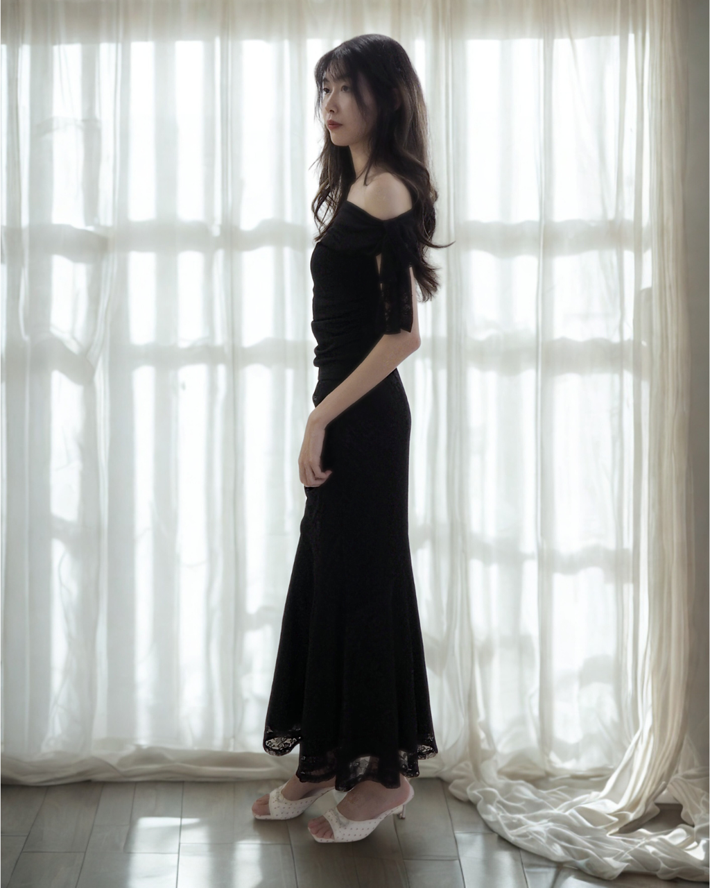 Laura Lace Mermaid Skirt Co-Ord (Black)