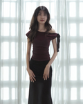 Laura Lace Lyocell Top Co-Ord (Dark Mulberry)