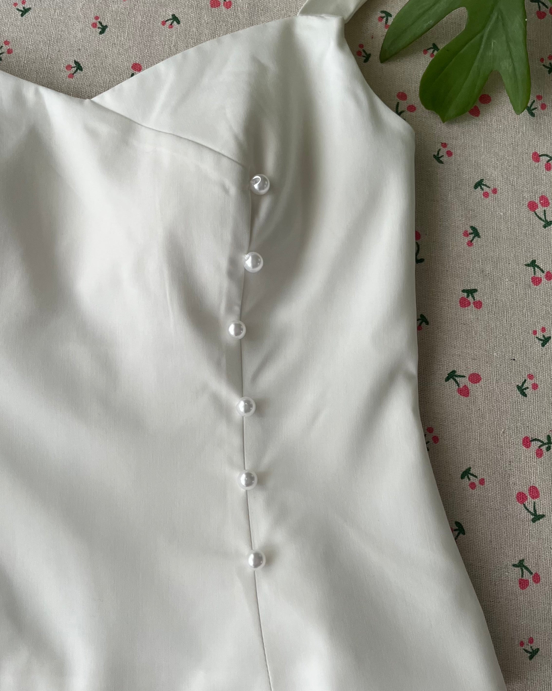 Prim Pearl Co-Ord Top (White)