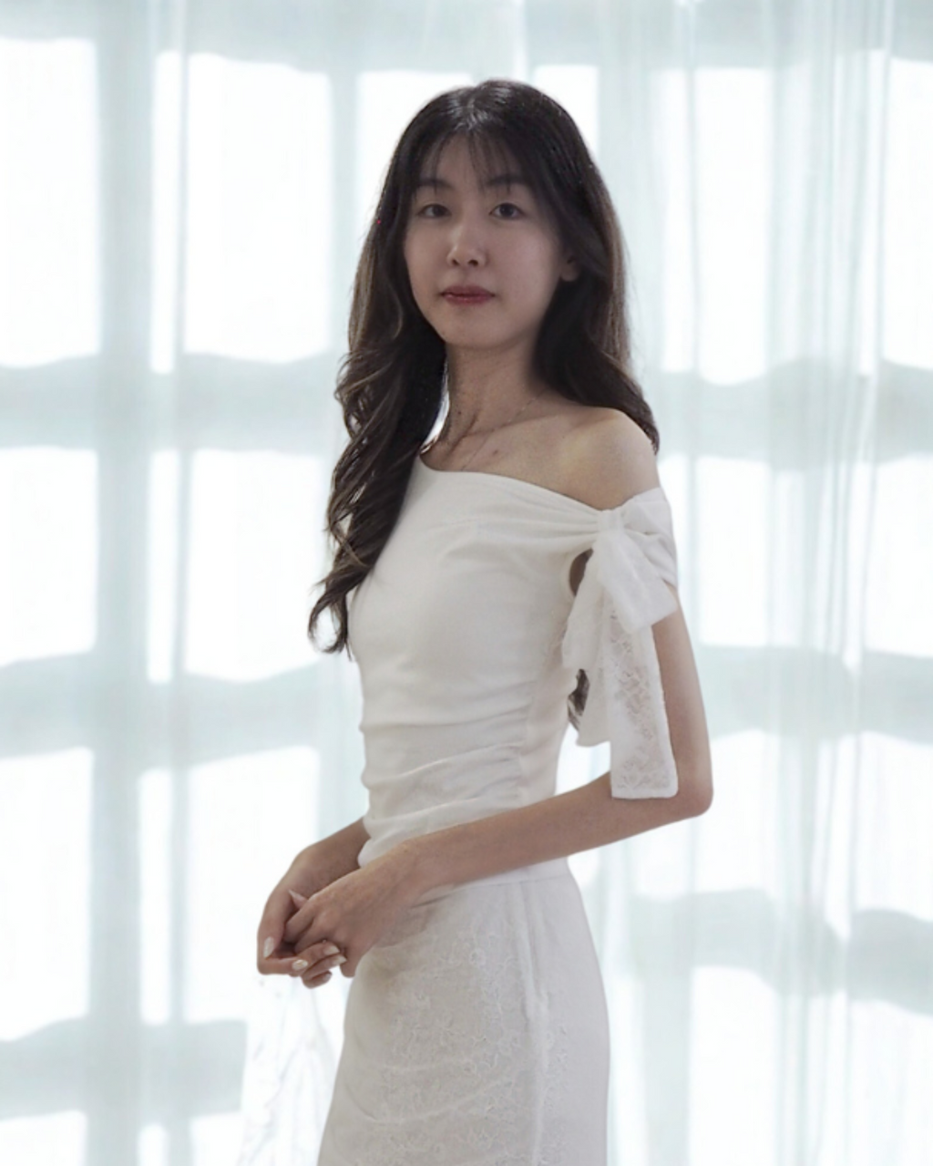 Laura Lace Lyocell Top Co-Ord (White)