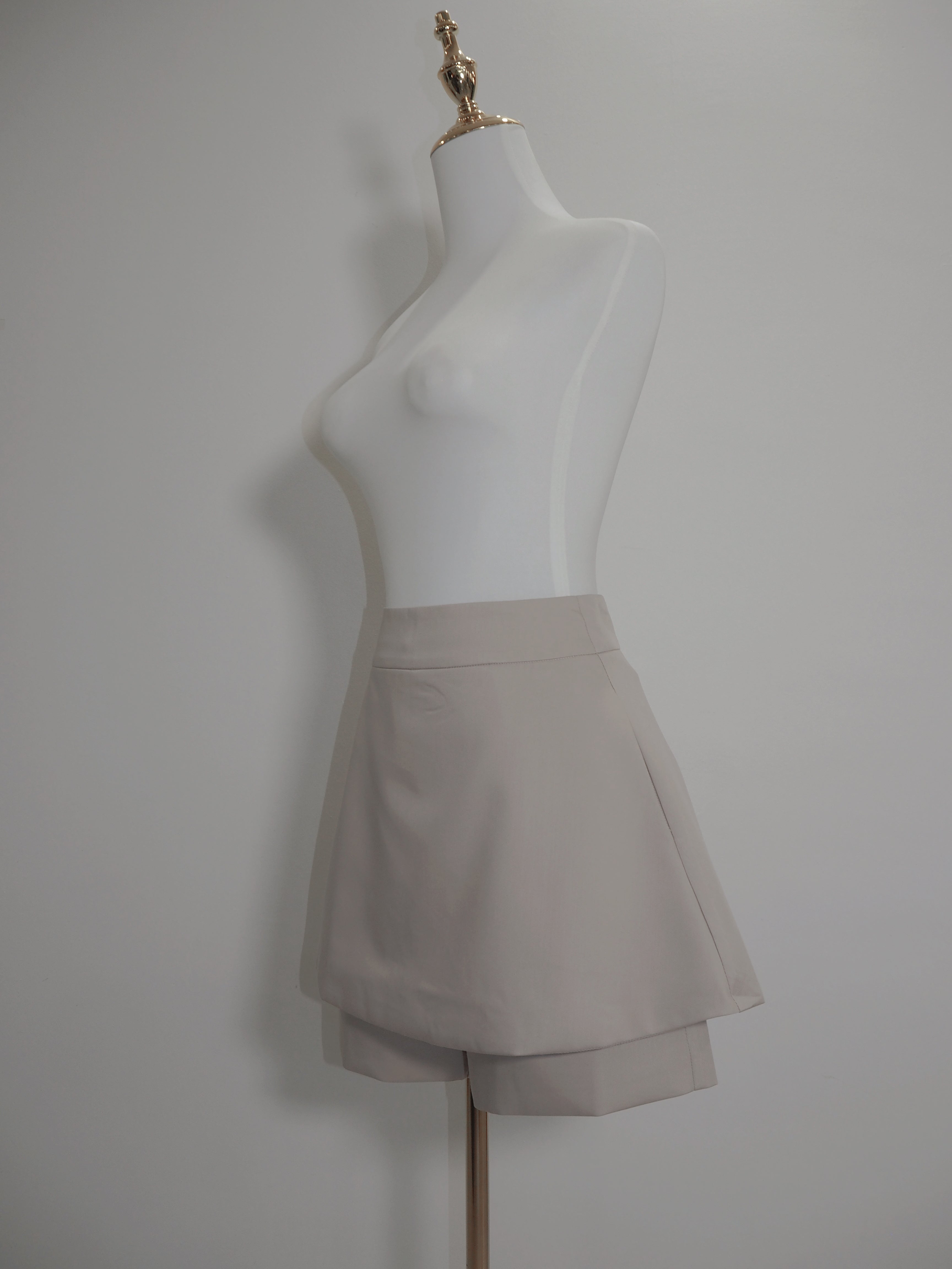 Prim Peplum Skorts Co-Ord (Milky Brown)