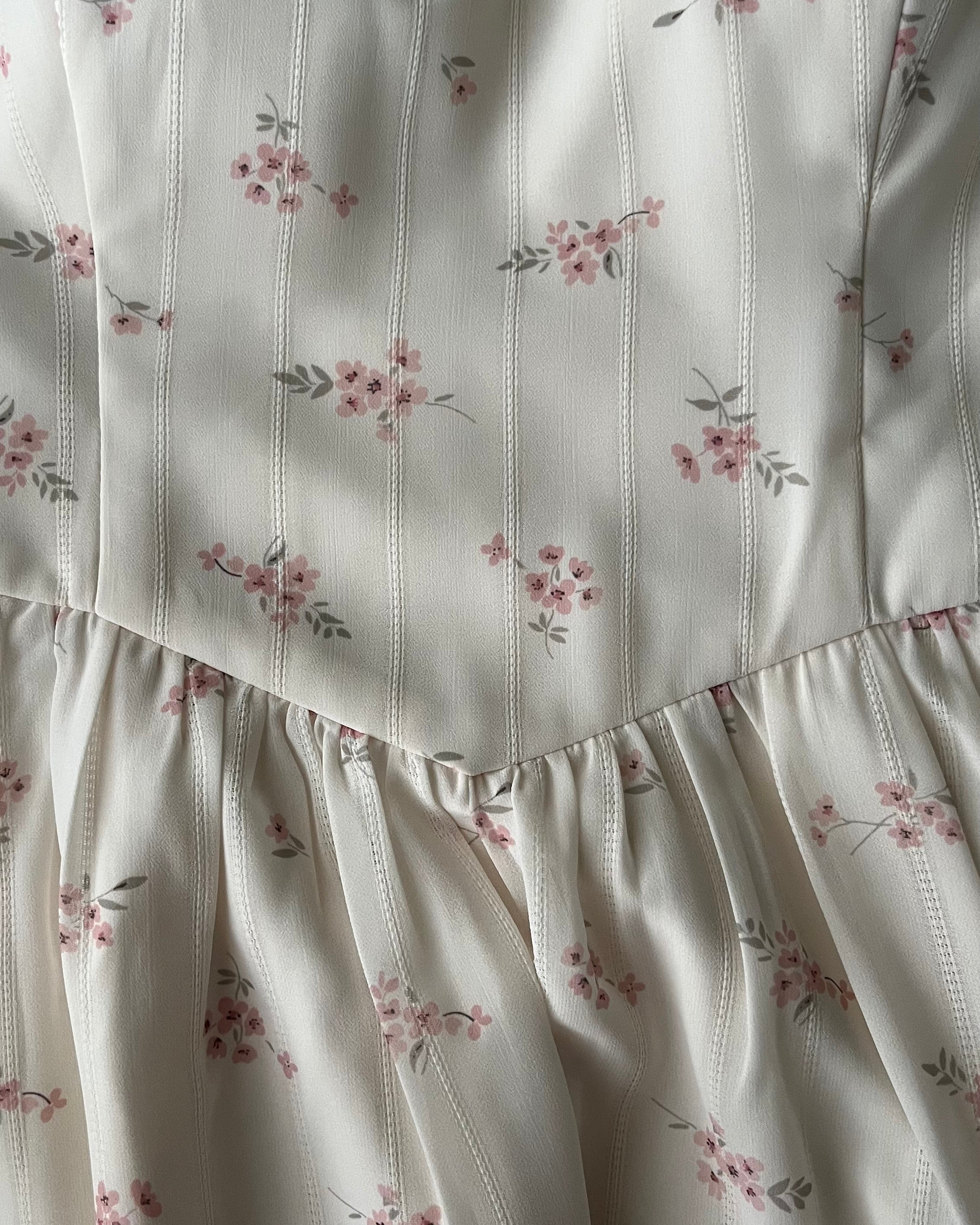 Caryn Corset Tie Midaxi Dress (Sakura Pink)