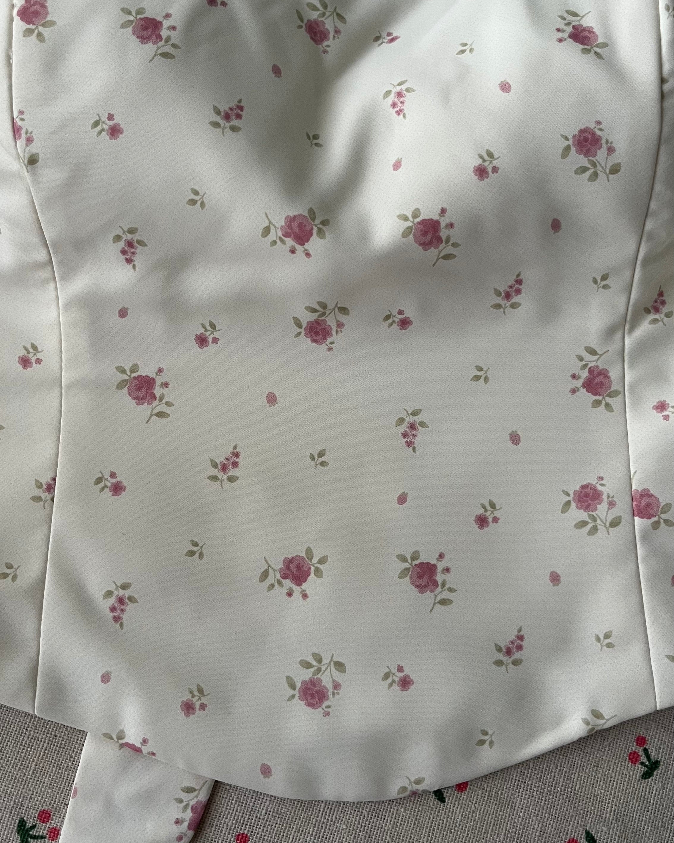 Heather Halter Tie Corset Top (Pink Florals)