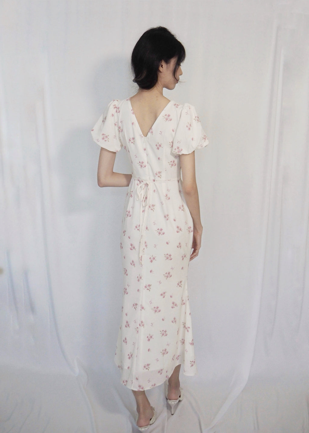 Vera Vintage Midaxi Dress (Pink Florals)