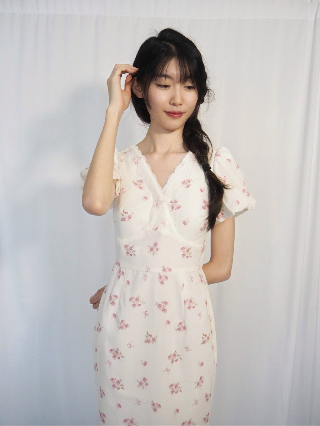 Vera Vintage Midaxi Dress (Pink Florals)