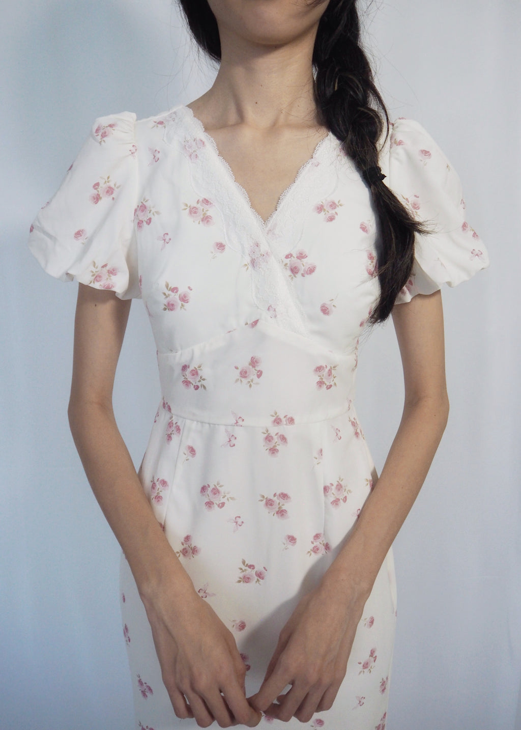Vera Vintage Midaxi Dress (Pink Florals)
