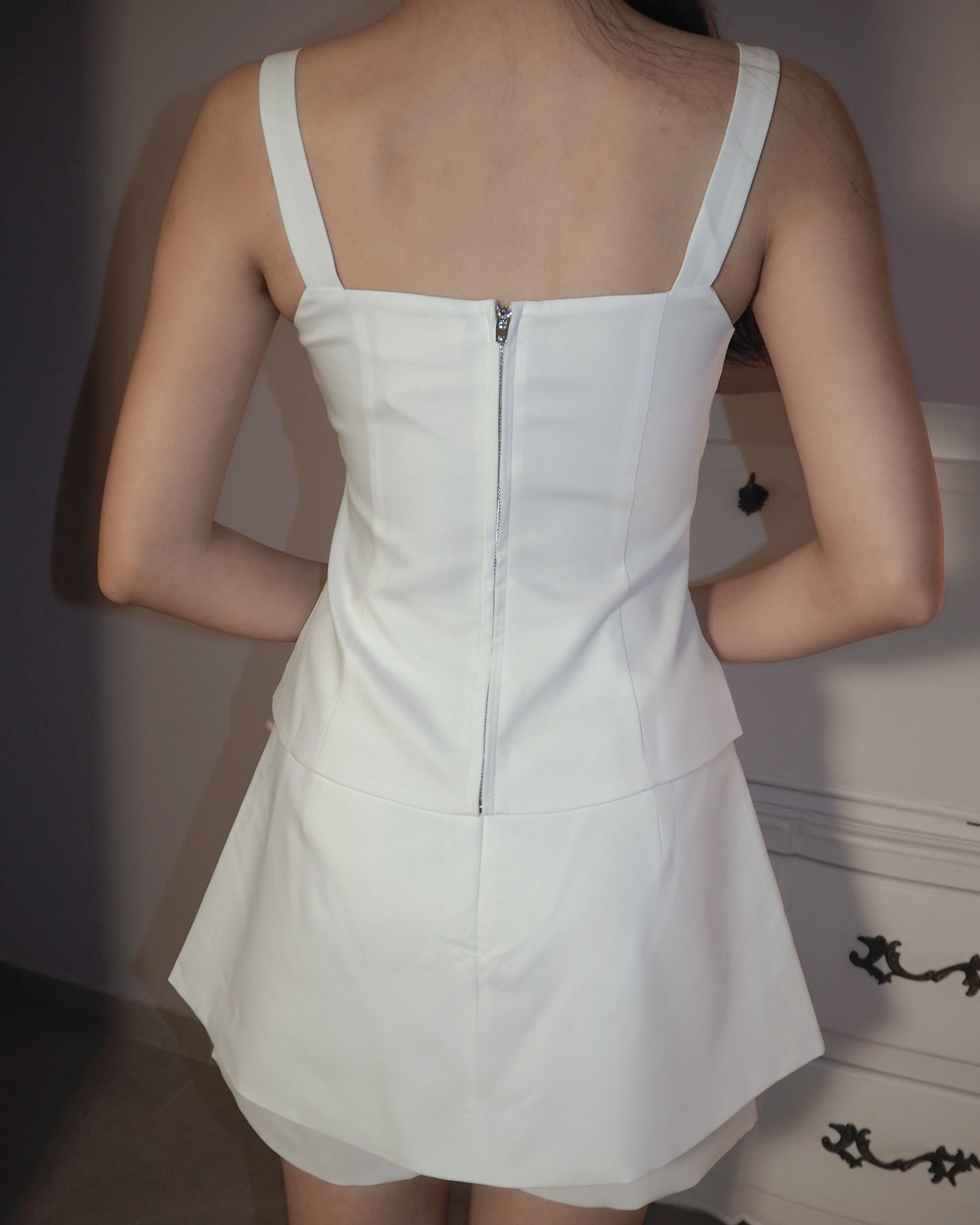 Prim Pearl Co-Ord Top (White)