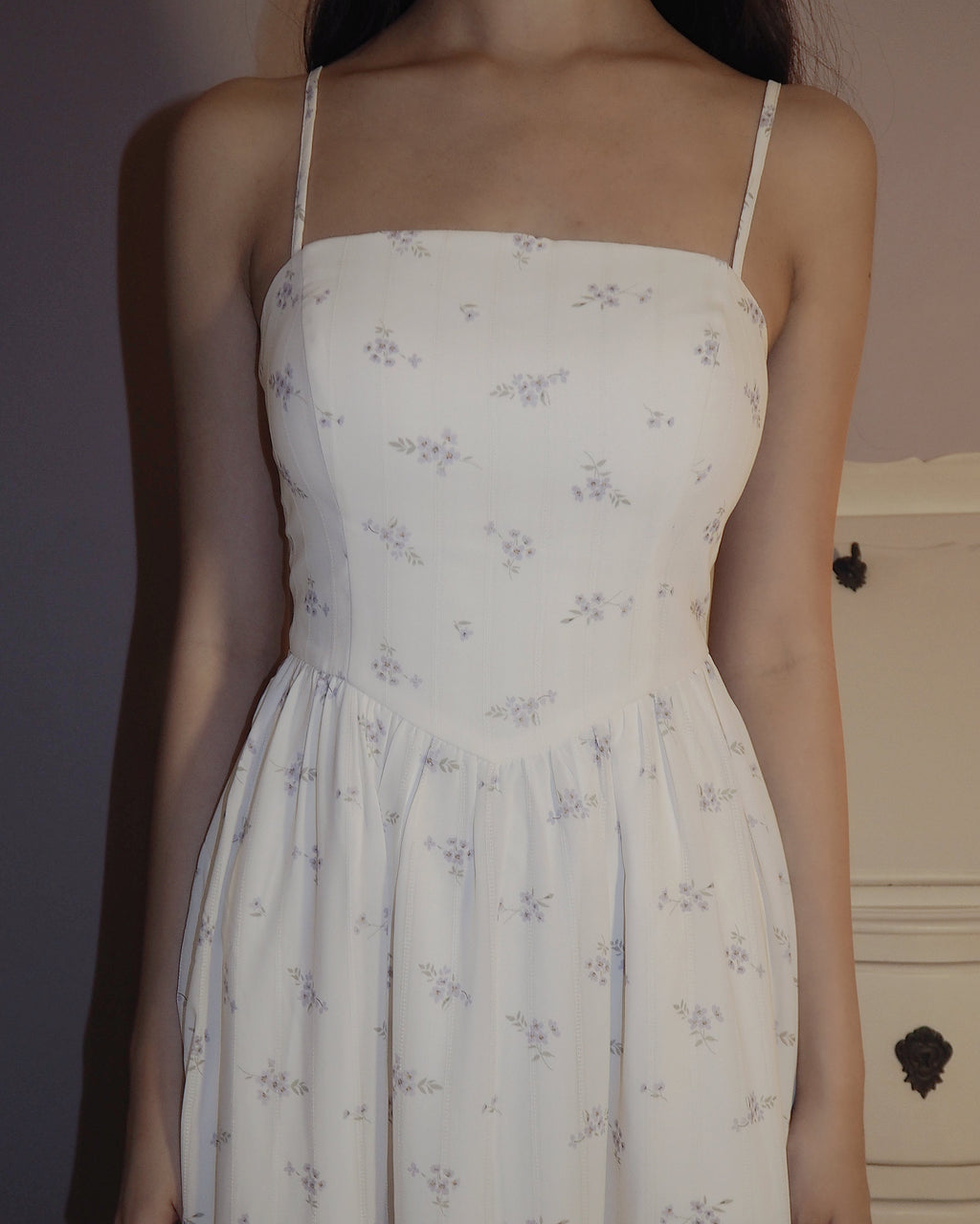 Caryn Corset Tie Midaxi Dress (Lavender Purple)